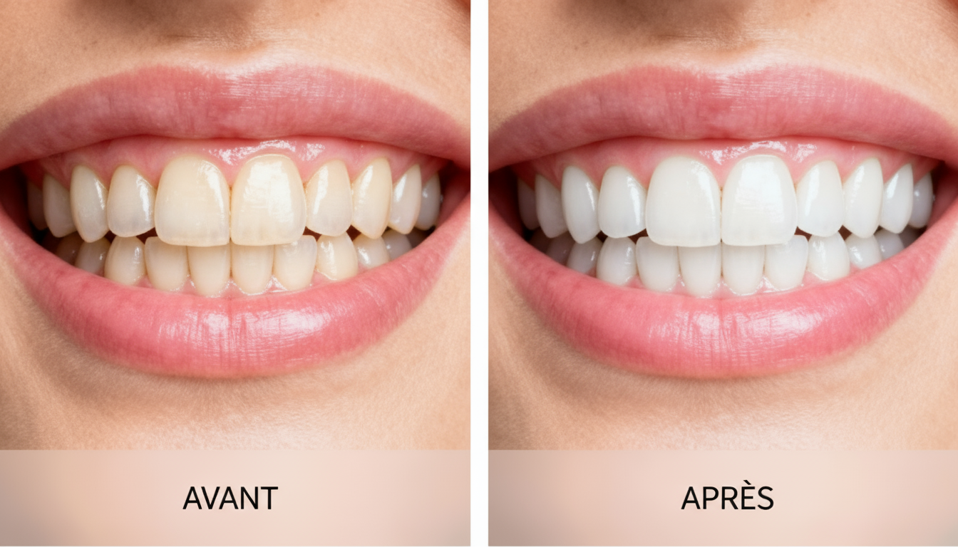 Photographie avant-après de blanchiment dentaire