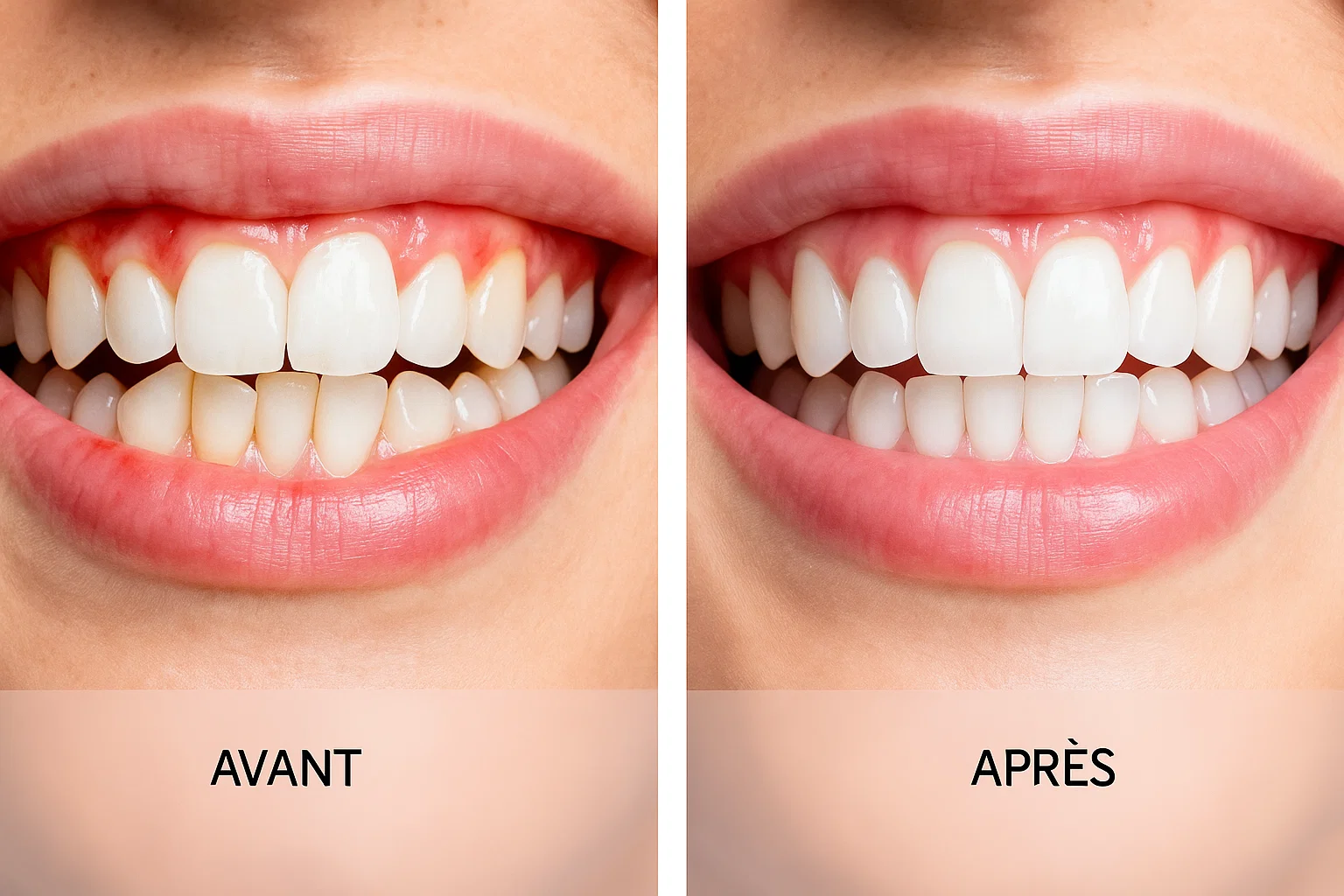 Photographie avant-après d’un traitement orthodontique pour manque d’espace